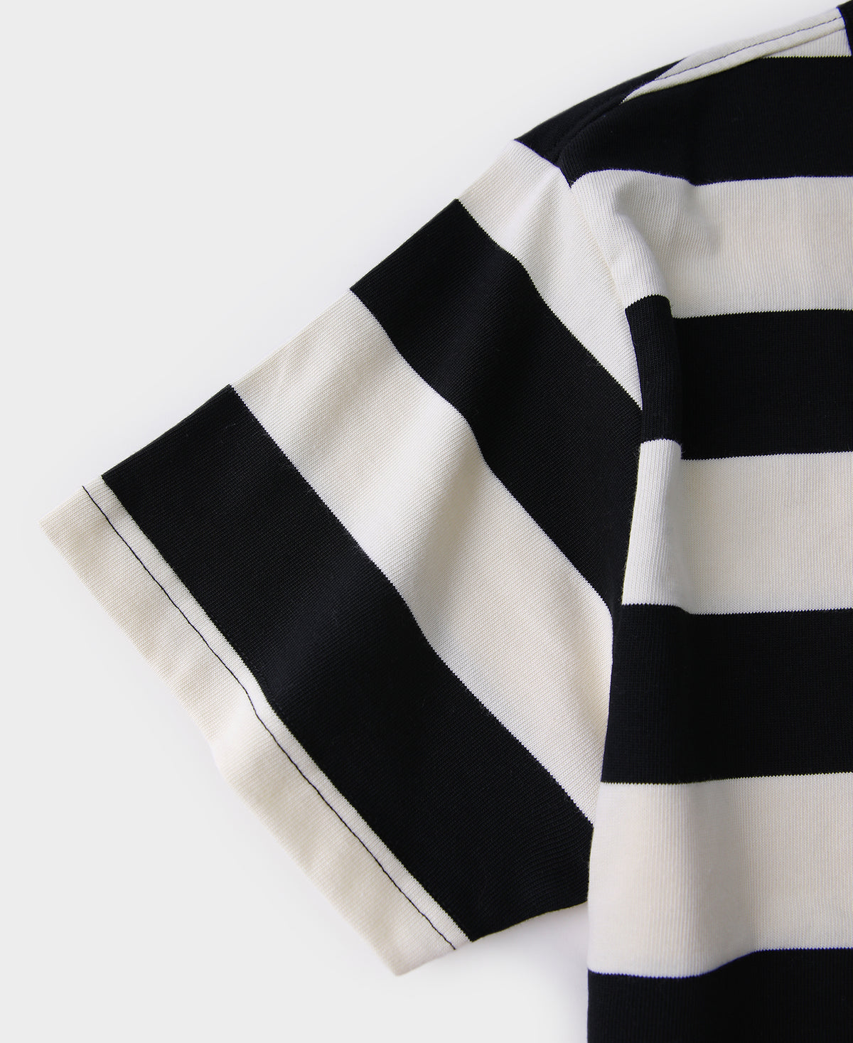 Heavyweight Cotton Wide Striped T-Shirt - Black/White