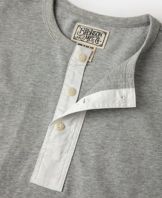 Collar Detail of Vintage Short Sleeve Henley T-Shirt