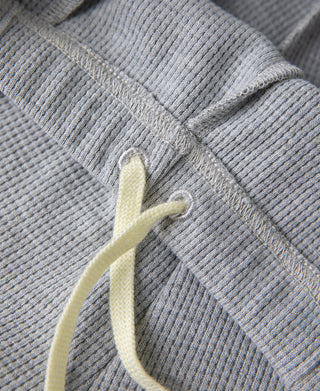 1970s Heavyweight Waffle Knit Jogger Pants - Gray