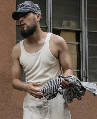 Military Cotton Tank Top - Apricot