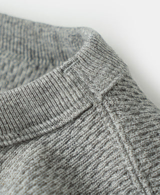 Heavyweight Raschel Knitting Waffle Thermal Shirt - Gray
