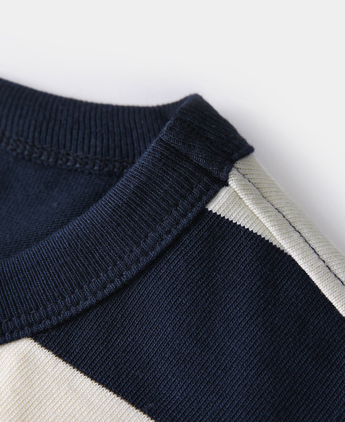 Heavyweight Cotton Wide Striped T-Shirt - Blue/White