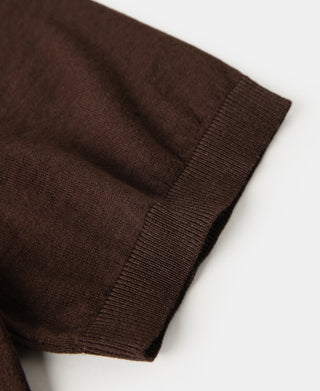 1950s Jersey Knit Short Sleeve Pocket T-Shirt - Coffee