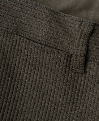 1940s Pique Stripe Cotton Work Trousers - Coffee