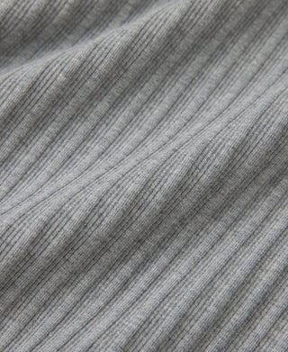 1950s Ribbed Cotton and Spandex-Blend T-Shirt - Gray