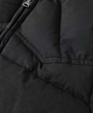 1970s Vintage Quilted Padded Vest - Black