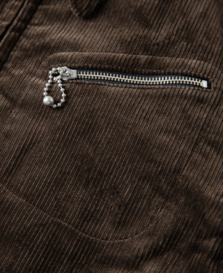 1940s Heavyweight Corduroy Cossack Jacket - Brown