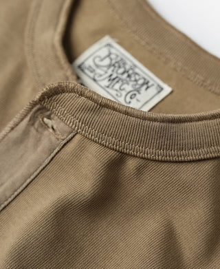 Vintage Long Sleeve Henley Shirt - Khaki