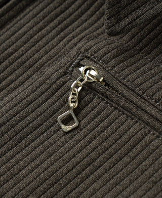 1940s Pique Stripe Cotton Cossack Jacket - Coffee