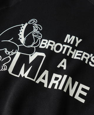 1980s Marine Bulldog Raglan Sweatshirt - Black