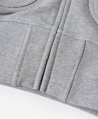 17.5 oz Terry Cloth Zip-Up Hoodie - Gray