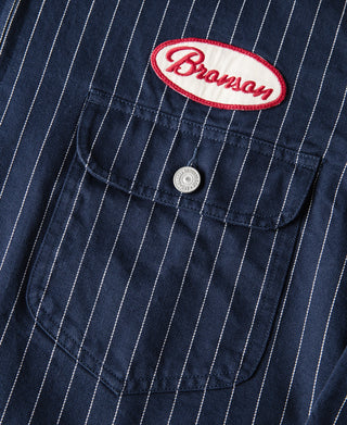 Lot 954 1950s Motorcycle Mechanic Stripe Chore Coat - Navy