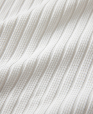 1950s Ribbed Cotton and Spandex-Blend T-Shirt - White