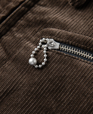 1940s Heavyweight Corduroy Cossack Jacket - Brown