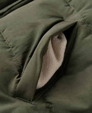 1970s Vintage Quilted Padded Vest - Olive