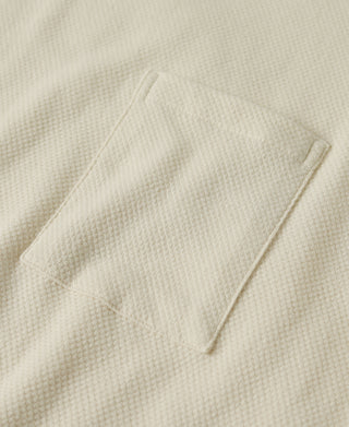 Waffle Knit Pocket T-Shirt - Apricot