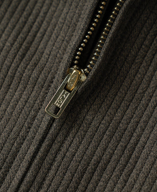 1940s Pique Stripe Cotton Cossack Jacket - Coffee
