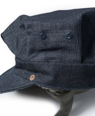 Indigo Denim Railroad Engineer Cap