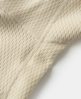 Heavyweight Raschel Knitting Waffle Thermal Shirt - Apricot