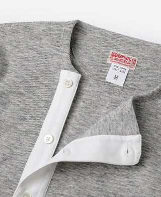 14 oz Side Closing Henley Shirt - Gray