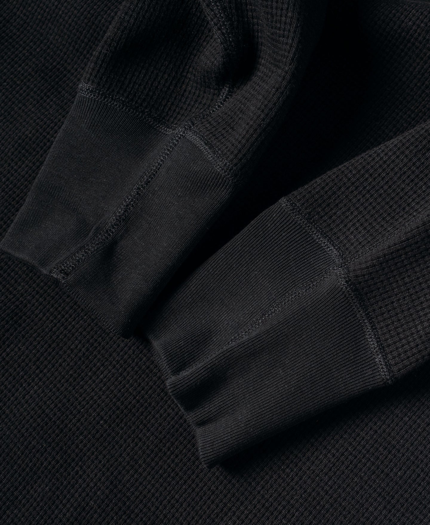 Heavyweight Waffle Cotton Underwear - Black | Long Sleeve T-Shirt | Bronson