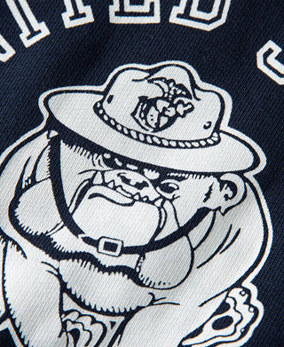 1980s Marine Devil Dog Raglan Sweatshirt - Navy