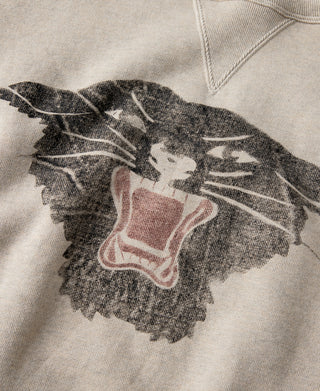 1930s Rugged CCC Black Panther Double V-Neck Insert Sweater - Apricot