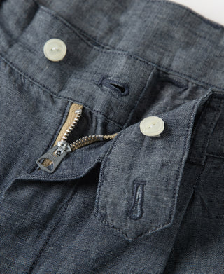 1930s Double-Pleated Chambray Pants