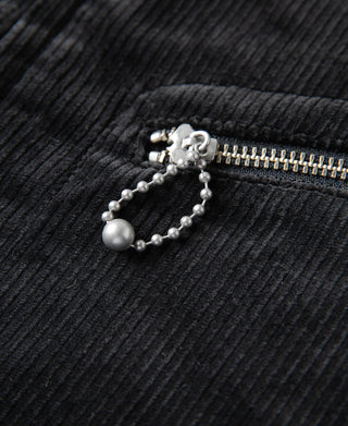 1940s Heavyweight Corduroy Cossack Jacket - Black