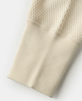 Heavyweight Raschel Knitting Waffle Thermal Shirt - Apricot