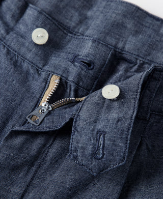 1930s Double-Pleated Chambray Pants