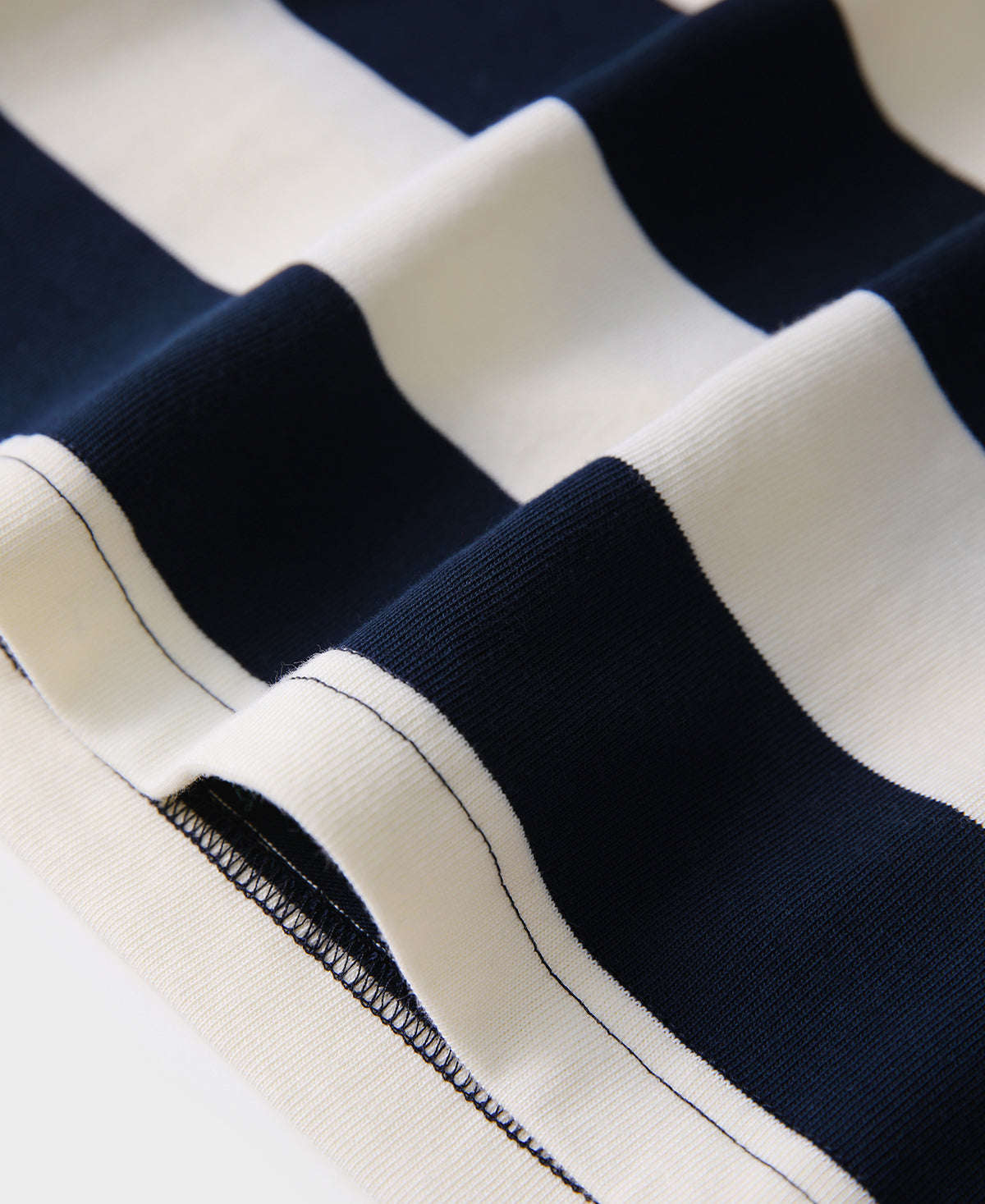 Heavyweight Cotton Wide Striped T-Shirt - Blue/White