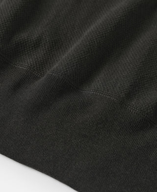 Waffle Knit Pocket T-Shirt - Black