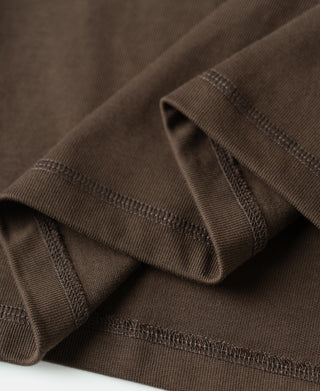 Vintage Long Sleeve Henley Shirt - Coffee