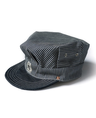 Hickory Stripe Railroad Engineer Cap