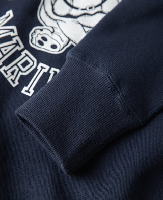 1980s Marine Devil Dog Raglan Sweatshirt - Navy