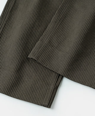 1940s Pique Stripe Cotton Work Trousers - Coffee