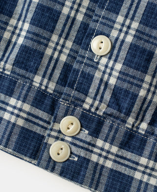 1940s Camp-Collar Palaka Plaid Shirt Jacket