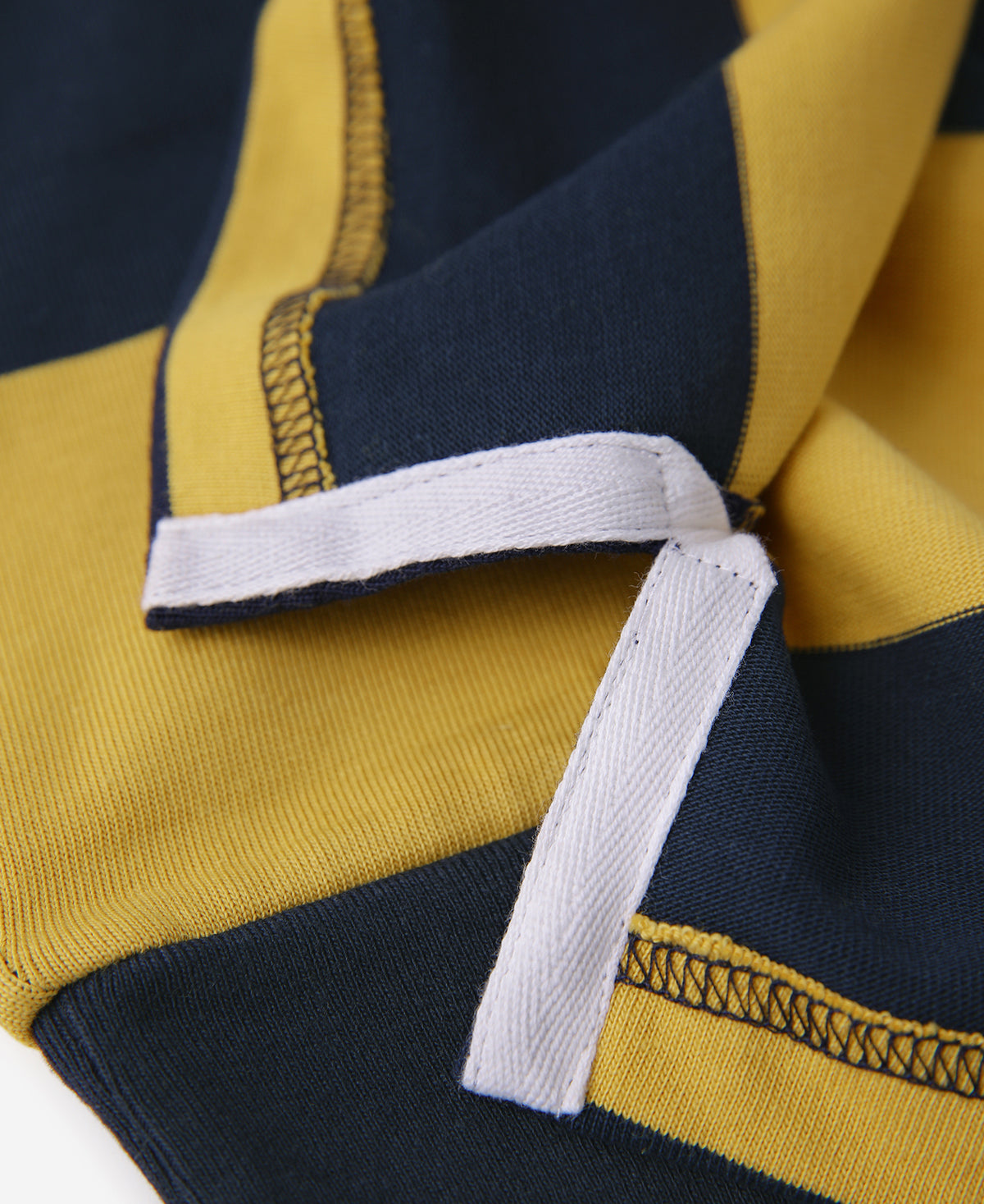 Classic Fit Striped Jersey Rugby Shirt - Yellow/Navy