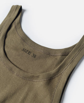 Military Cotton Tank Top - Olive