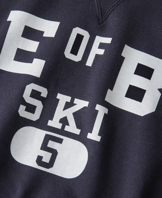 1940s Heavyweight SKI V-Inset Sweater - Navy