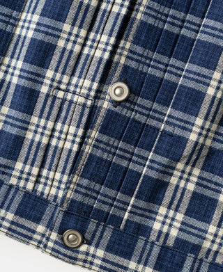 Lot 891 1890s Triple-Pleat Palaka Plaid Work Jacket