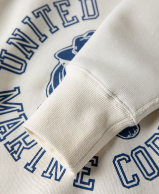 1980s Marine Devil Dog Raglan Sweatshirt - White