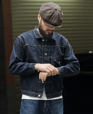 Yarn-Dyed Stripe Newsboy Cap  - Brown