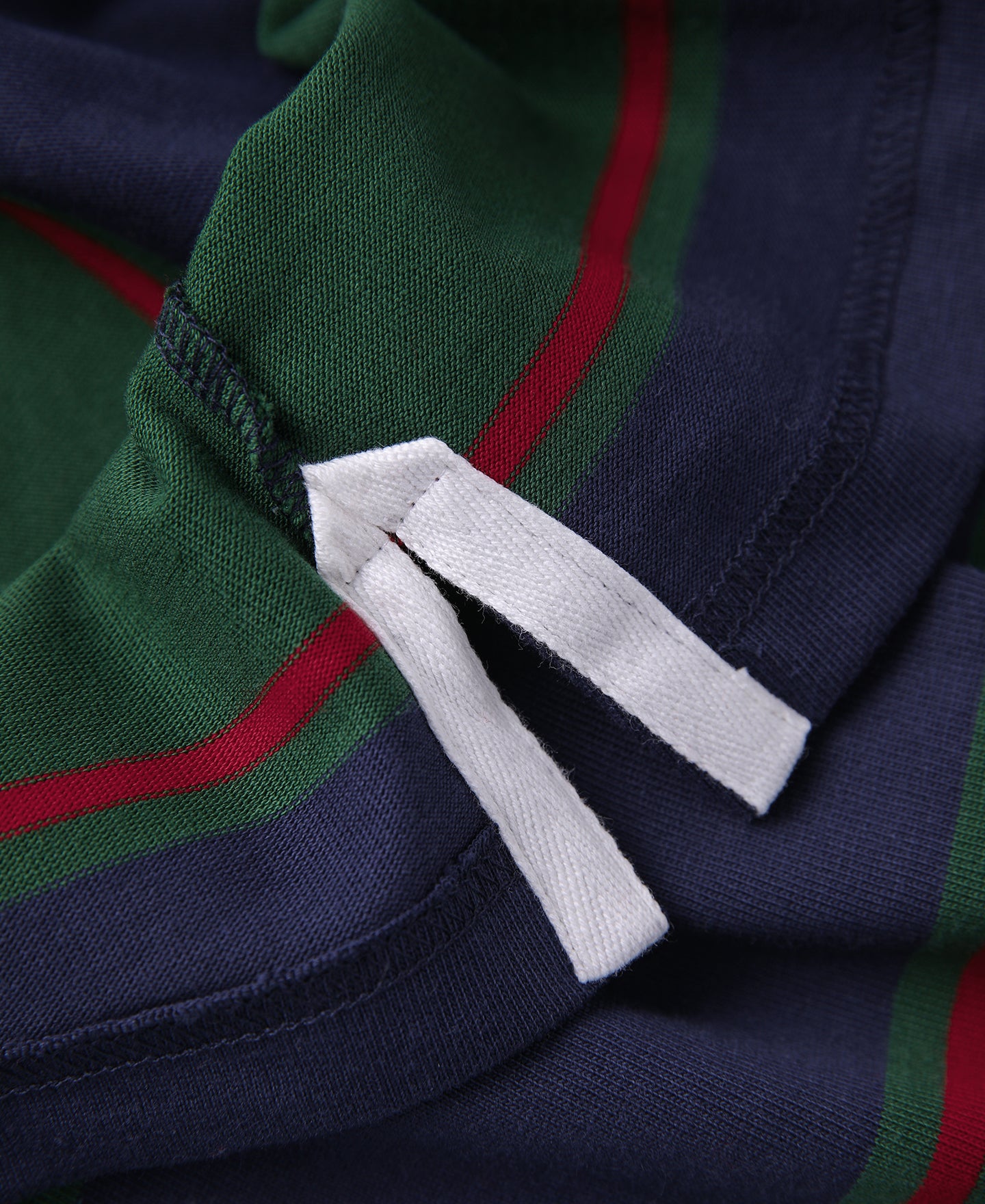 Classic Fit Striped Cotton Jersey Rugby Shirt - Green/Navy/Red | Bronson