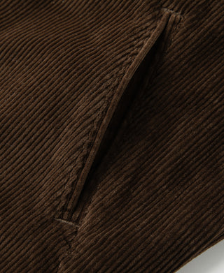 9 Wale Cotton Corduroy Zip-Up Jacket - Brown