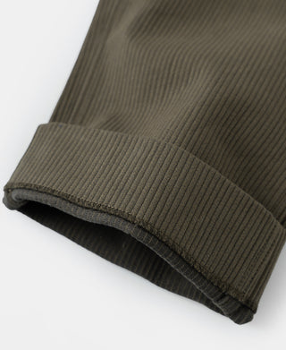 1940s Pique Stripe Cotton Work Trousers - Light Coffee