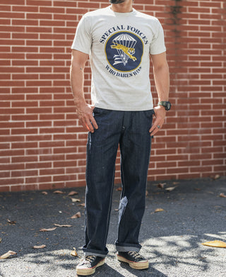 1960s Paratrooper & Tiger Print T-Shirt - Gray