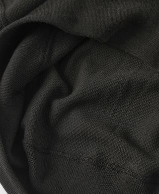 Waffle Knit Pocket T-Shirt - Black