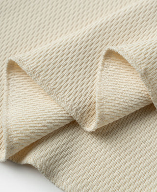 Heavyweight Raschel Knitting Waffle Thermal Shirt - Apricot